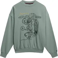 Superdry per donna. W2012413A Felpa oversize verde Tokyo Narrative (L), Casual, Cotone