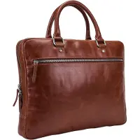 Leonhard heyden Cambridge Valigetta Vera Pelle 37 cm Vano porta PC marrone