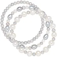 Valero Pearls Set di gioielli grigio chiaro / bianco