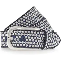 B.belt Cintura Vera Pelle 90 cm blu