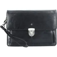 Esquire Toscana Borsa da uomo Vera Pelle 24 cm nero