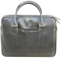 Buckle & Seam Everest Valigetta Vera Pelle 38 cm Vano porta PC grigio