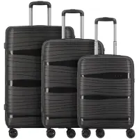 D & N Travel Line 4300 4 ruote Set di valigie 3 pezzi nero