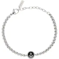 Breil Braccialetto nero / argento