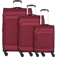D & N Travel Line 9504 4 ruote Set di valigie 3 pezzi espandibile rosso