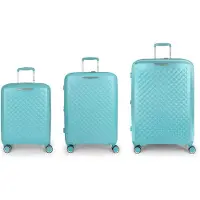 Gabol Queens 4 ruote Set di valigie 3 pezzi espandibile verde
