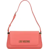 Love Moschino borsa piatta a spalla da donna con logo lettering corallo