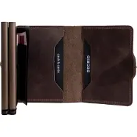 Secrid Twinwallet Custodia per carta di credito Protezione RFID Vera Pelle 6.5 cm marrone