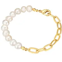 Yokoamii Braccialetto giallo oro / bianco