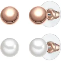 Yokoamii Orecchini oro rosé / bianco perla