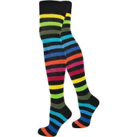 Normani Calza overknee 'Regenbogen' blu chiaro / giallo / rosso / nero