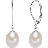 Lulu & Jane Orecchini argento / bianco perla