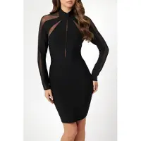 Guess Marciano By Motion Ls Bandage Dr Jet Black Taglia: 46 | Abiti Mini Outlet | Donna | Nero