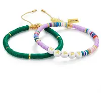 Yokoamii Braccialetto oro / verde / sambuco / bianco