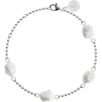 Purelei Braccialetto 'Malahi' argento / bianco perla