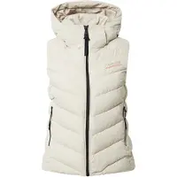 Superdry per donna. W5011560A Gilet imbottito in microfibra con cappuccio beige (XS), Casual, Polister riciclato, Sostenibile