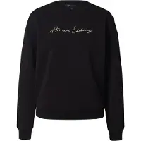 Armani Exchange per donna. XW000835AF13397MC021 Felpa nera basica (L), Nero, Casual, Viscosa