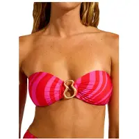 Seafolly Women's Coastline Ring Front Bandeau Parte superiore bikini Donna (34, arancione)