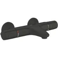 GROHE Thermostatic bath/shower mixer - Precision Trend - 1022162432 - Matt black - Exposed wall mounting - Water saving