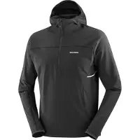 Salomon - Giacca ibrida con mezza cerniera - Sense Aero Hybrid HZ HD M Deep Black per Uomo in Pelle - Taglia XL - Nero