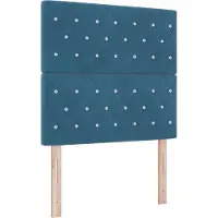 vidaXL LED letto a molle con materasso blu scuro 120 x 200 cm in velluto