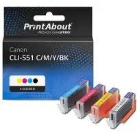 PrintAbout Cartuccia compatibile Canon CLI-551 C/M/Y/BK - 4 colori Multipack