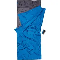 Cocoon TravelSheet Silk Sacco a pelo da viaggio (220 x 90 cm, blu/bianco)