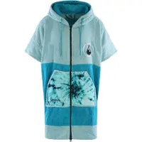 Wave Hawaii Zip Poncho Cotton Flyh Poncho da surf (S/M, turchese)