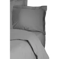 L'essentiel Maison , Grigio scuro, Set copripiumino Ranforce king size (FR), grigio scuro, 100 % COTONE RANFORCE, 240 x 220 cm