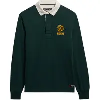 Superdry per uomo. M6010909A Polo sportiva vintage verde scuro con aquila (XXL), Casual, Cotone, Manica lunga