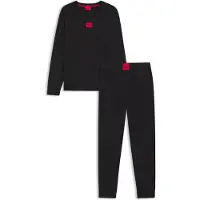 HUGO Pigiama lungo 'GALAXY' rosso / nero