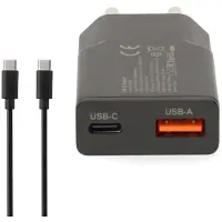 Nedis Caricabatterie Da Parete Usb-a E Usb-c Pd 3.0 Gan 20w 1.5 M