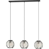 Eglo Lampada a sospensione Waverton, bianco/nero, lunghezza 92 cm, acciaio/tessuto