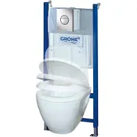 GROHE Set completo per WC QuickFix Serel, con cassetta di scarico nascosta Rapid SL e pulsante di azionamento cromato