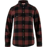 Fjällräven - Camicia spessa in cotone - Övik Heavy Flannel Shirt W Dark Navy Maroon per Donne in Cotone - Taglia S - Marrone