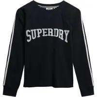 Superdry per donna. W6012134A Felpa blu navy Athletic Essentials Graphic (S), Casual, Cotone, Manica lunga