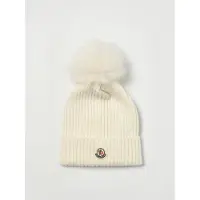 Moncler Cappello in lana vergine a coste con pompon