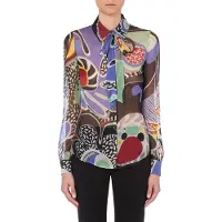 Moschino Chiffon Psychedelic Print Shirt Multicolor Taglia: 38 | Maglie a manica lunga Outlet | Donna
