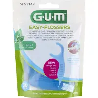 Gum Easy Flossers Cool Mint Vit-E Fluor 30 unità — Filo interdentale