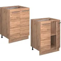 Vicco Mobiletto base cucina Fame-Line Rovere dorato 60 cm , PL Antracite, Model 56711