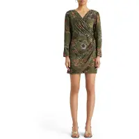Scotch & Soda Mini Viscose Jacquard Wrap Dress Poetry Tapestry Military Taglia: 38 | Abiti Mini Outlet | Donna