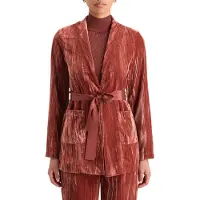 Scotch & Soda Lace Trimmed Velvet Pyjama Blazer Rust Taglia: M | Pigiameria Outlet | Donna | Marrone