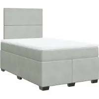 Syfax Giroletto a Molle con Materasso Grigio Chiaro 120x190cm Velluto