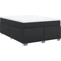 Syfax Giroletto a Molle con Materasso Nero 140x200 cm in Pelle finta