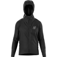 Compressport - Giacca da running - Thunderstorm Waterproof Jacket Black in Pelle - Taglia M - Nero