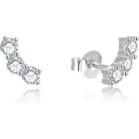 Beneto Orecchini Longitudinali Argento Cristalli AGUP2703 — Orecchini