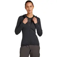Icebreaker Women's 200 RealFleece Descender L/S Zip Hoodie Felpa di merino con cappuccio Donna (S, nero)