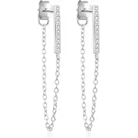 Beneto Orecchini argento zirconi trasparenti AGUP2374L — Orecchini