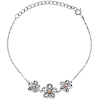 Hot Diamonds Silver Bracciale con flowers Forget me not DL596