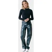 Colourful Rebel Russy Snake Vegan Leather High Waist Pants Atlantic Green Taglia: L | Pantaloni di pelle Outlet | Donna | Verde